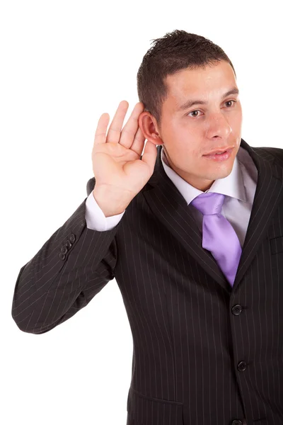Hombre de negocios tratando de escuchar —  Fotos de Stock