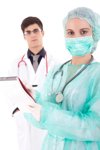 Zdravotní sestra a ošetřovatel — Stock fotografie