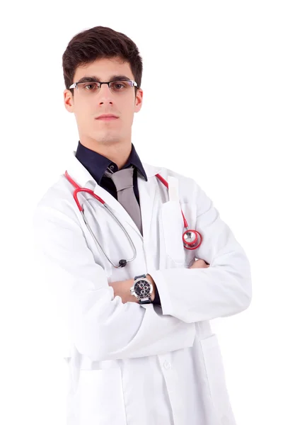 Молодого лікаря позують — стокове фото