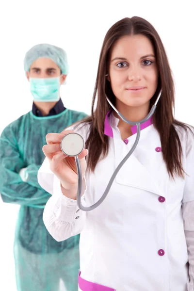 Zdravotní sestra a ošetřovatel — Stock fotografie