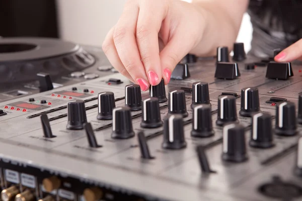 Stock image Young woman DJ