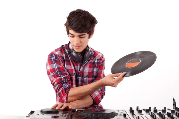 Um jovem DJ bonito — Fotografia de Stock