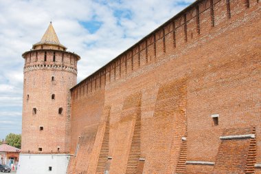 Kremlin duvarının bir parçası, Kolomna şehri, Moskova bölgesi, Rusya