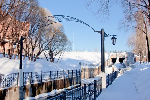 stock image Channel in a winter park, city Perm