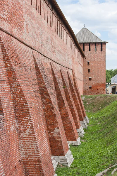 Fragment van de muur van het Kremlin, stad Kolomna, Moskou, Rusland — Stockfoto