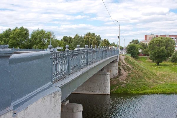 Bridge across the river, city Kolomna, Moscow area — Stock Photo, Image