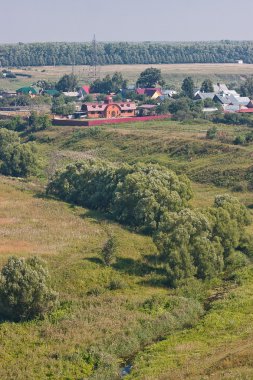Yaz peyzaj, tür kule, şehir suzdal, Rusya Federasyonu