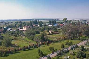 Yaz peyzaj, tür kule, şehir suzdal, Rusya Federasyonu