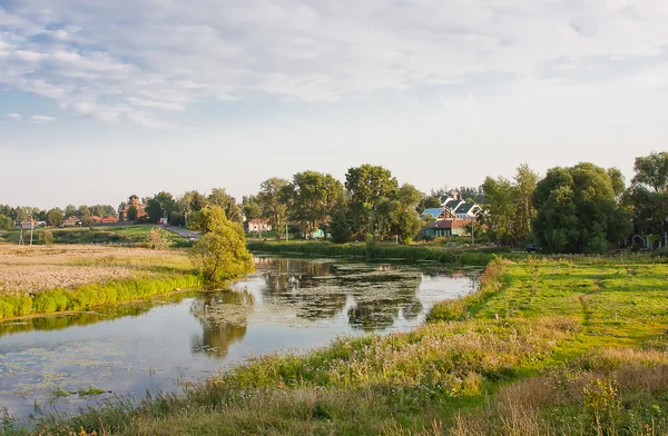 stock image Beautiful summer landscape at a pond, Vladimirskiy area, Russia