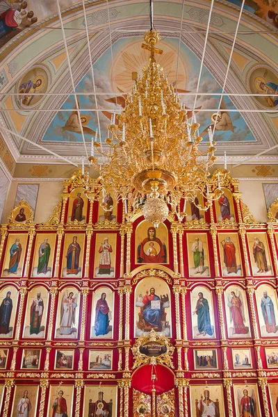 Interieur van de Orthodoxe tempel, stad Soezdal, Rusland — Stockfoto
