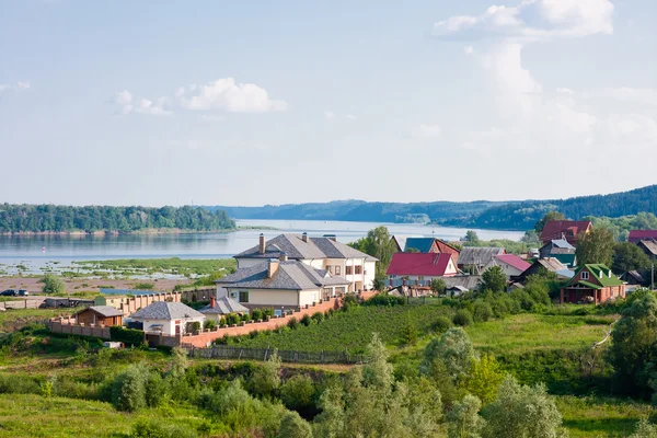 Rural landscape on the river of Cauldron, city Kazan, Russia — Stock Photo, Image