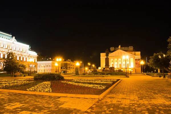 Theatre of opera and ballet, night landscape, city Kazan, Russia — Stock Photo, Image