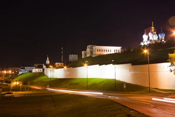 Kremlin, nacht landschap, stad kazan, Rusland — Stockfoto