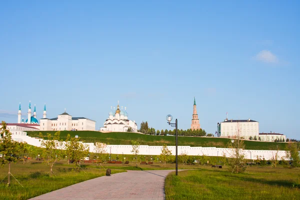 Piękny krajobraz z rodzaju na Kremlu, miasta kazan, Federacja Rosyjska — Zdjęcie stockowe