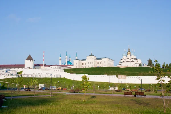 Krásná krajina s jakýmsi na Kreml, město Kazaň, Rusko — Stock fotografie
