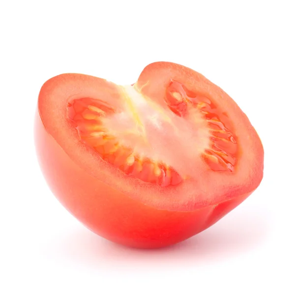 Beyaz arka plan üzerinde kesme sebze yarım domates izole — Stok fotoğraf