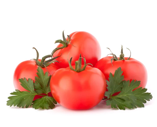 Maydanoz ve domates sebze yaprakları natürmort — Stok fotoğraf