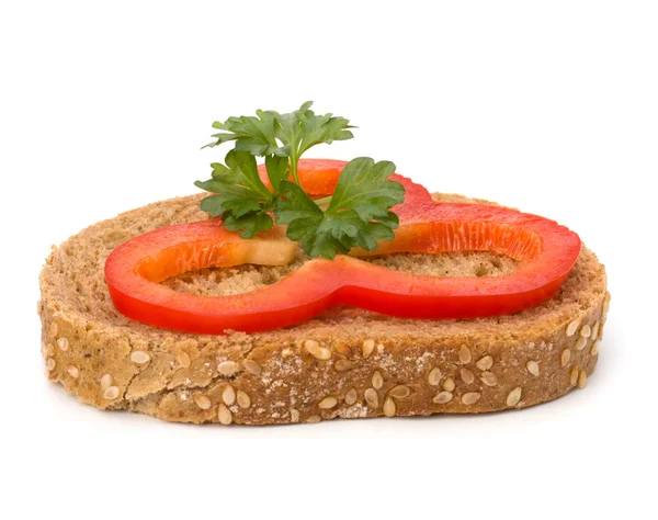 Open healthy sandwich with vegetable — Stock Photo, Image