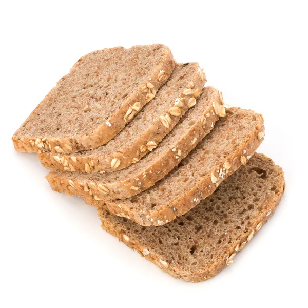 Healthy bran bread slices with rolled oats — Stock Photo, Image