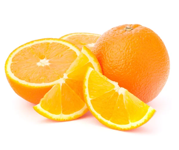 整个橙色水果和他段或 cantles — 图库照片