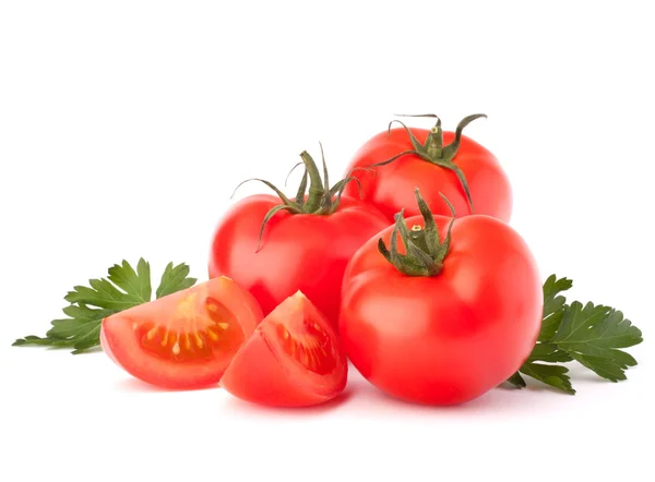 Legumes de tomate e folhas de salsa ainda vida — Fotografia de Stock