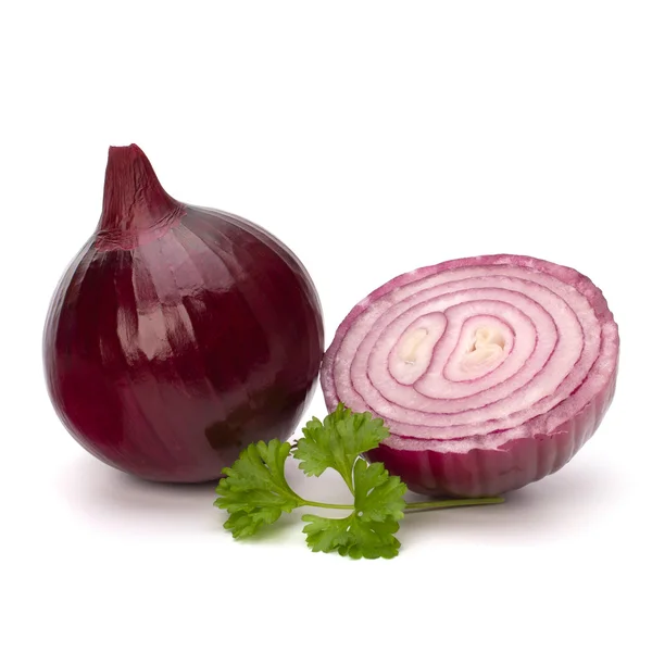 Red sliced onion and fresh parsley still life — Stock Photo, Image