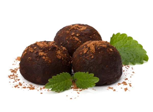 Doces de trufa de chocolate — Fotografia de Stock