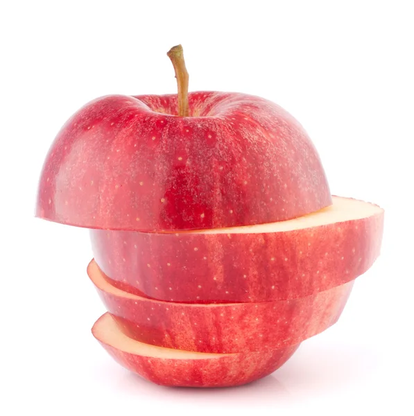 Красный яблочный нарезка — стоковое фото