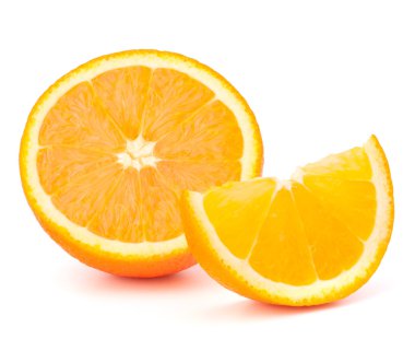 Orange fruit half and segment or cantle clipart