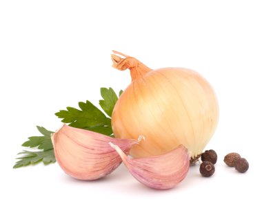 Onion and garlic clove