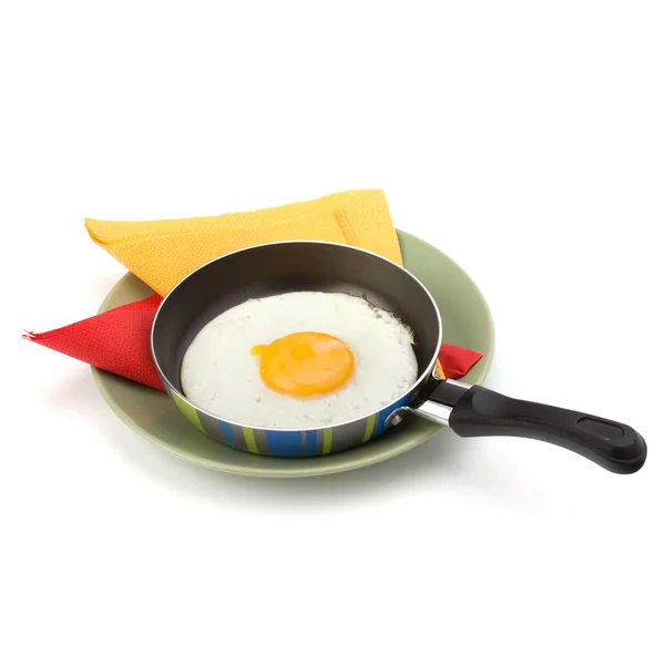 Fried egg on pan — Stock Photo, Image