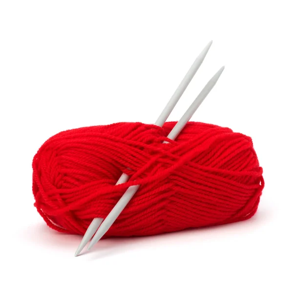 Woollen thread and knitting needle — Stock Photo, Image