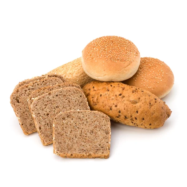 Bread loafs and buns variety — Stock Photo, Image