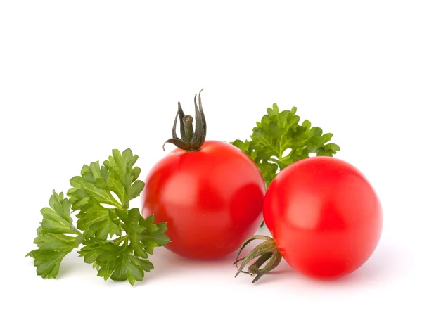 Kleine cherry tomaat en peterselie kruiden — Stockfoto
