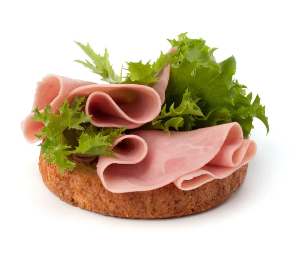 Sándwich saludable con verduras y jamón ahumado — Foto de Stock