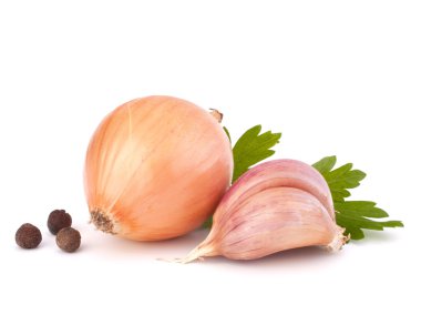 Onion and garlic clove