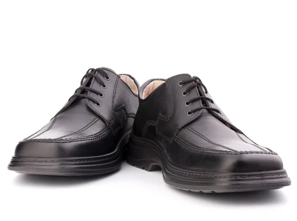 Noir brillant mans chaussures avec lacets — Photo