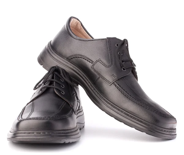 Svart högglans mans skor med skosnören — Stockfoto