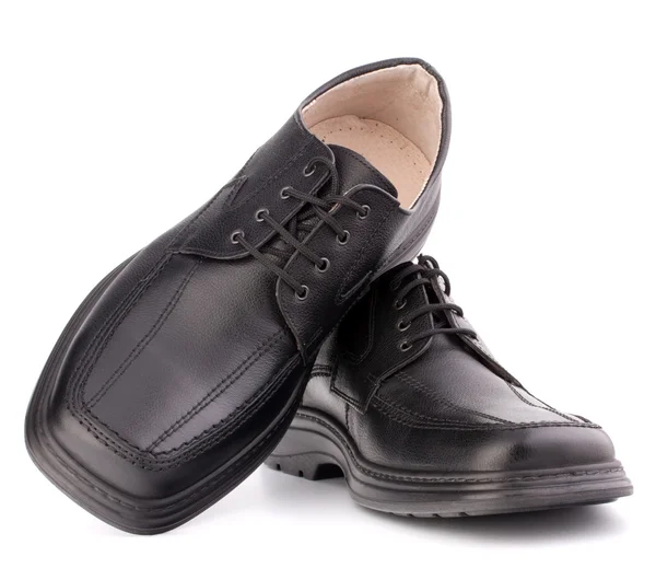Zwart glanzend mans schoenen met schoenveters — Stockfoto