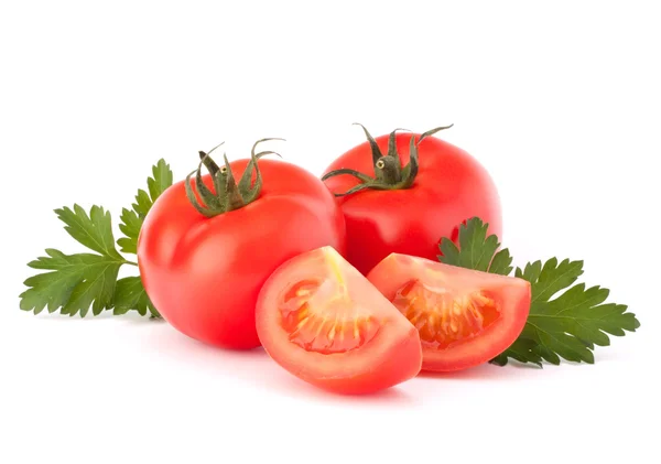 Tomato vegetables and parsley leaves still life — Stock Photo, Image