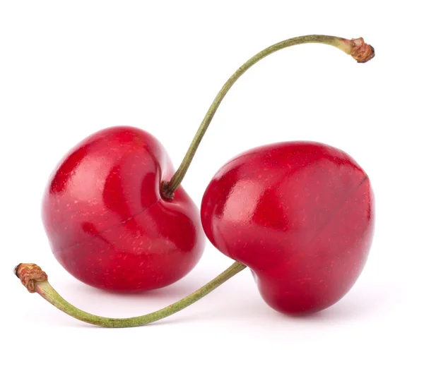 Dos bayas de cereza en forma de corazón — Foto de Stock