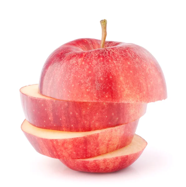 Красный яблочный нарезка — стоковое фото