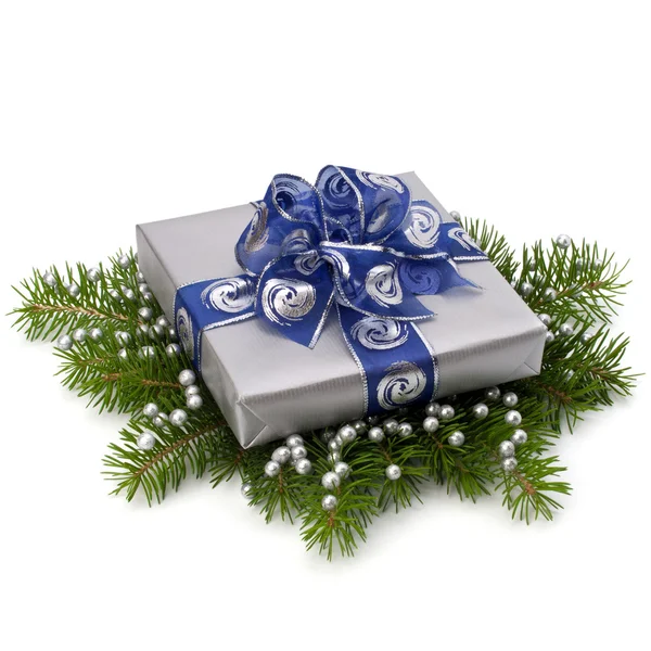 Gümüş hediye kutusu — Stok fotoğraf
