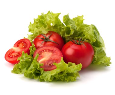 Tomato, cucumber vegetable and lettuce salad clipart