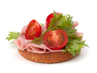 Healthy sandwich with vegetable and smoked ham clipart