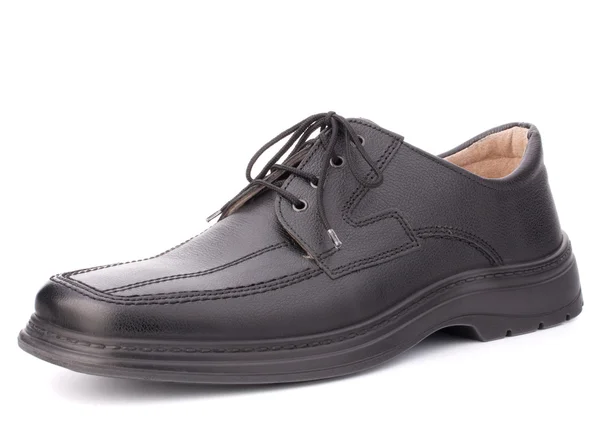Чорне глянцеве чоловіче взуття з шнурками — стокове фото