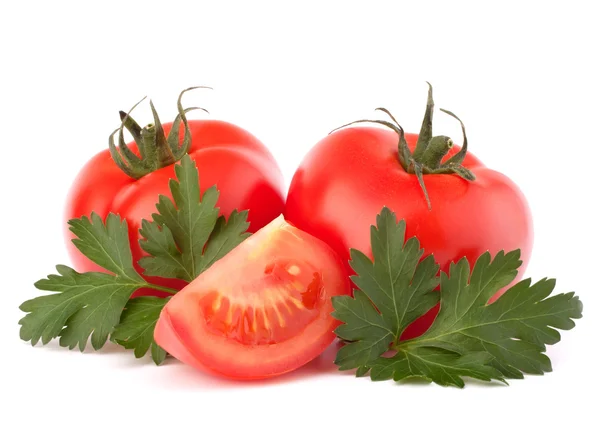 Legumbres de tomate y perejil dejan bodegones — Foto de Stock