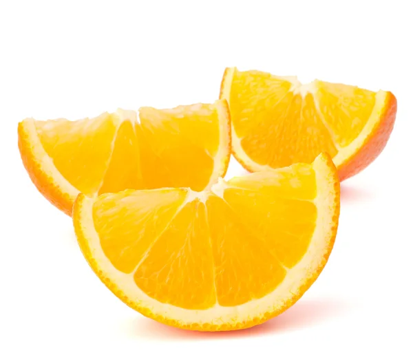 Três segmentos ou cantões de frutas de laranja — Fotografia de Stock