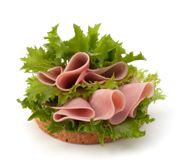 Sanduíche saudável com presunto vegetal e defumado — Fotografia de Stock