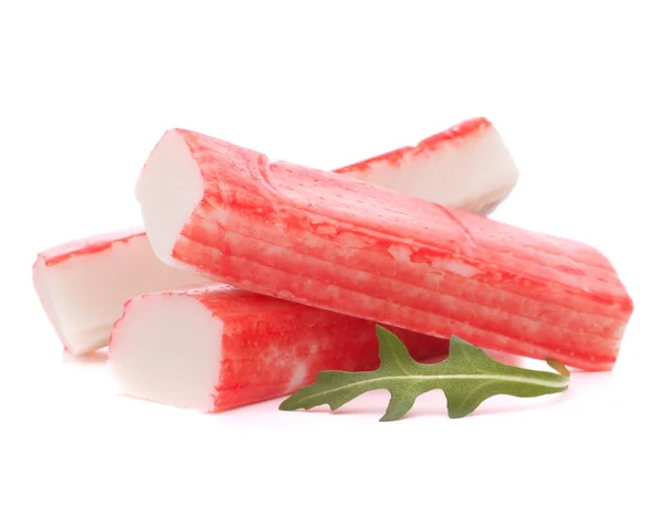 Crab sticks group and rucola leaf — Stock Photo, Image